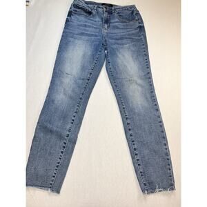 Judy Blue Jeans Women 7/28 Raw Hem Whiskered Skinny Jeans JB88259